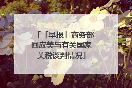 「早报」商务部回应美与有关国家关税谈判情况