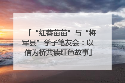 “红巷苗苗”与“将军县”学子笔友会：以信为桥共读红色故事