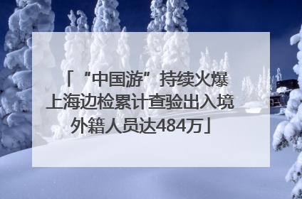 “中国游”持续火爆 上海边检累计查验出入境外籍人员达484万