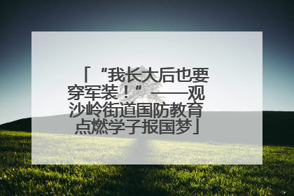 “我长大后也要穿军装！”——观沙岭街道国防教育点燃学子报国梦