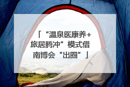 “温泉医康养+旅居腾冲”模式借南博会“出圈”