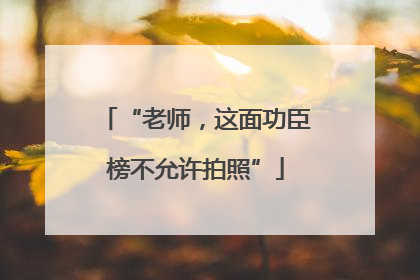 “老师，这面功臣榜不允许拍照”