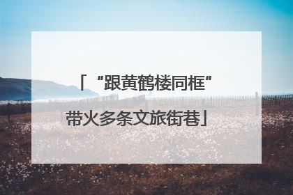 “跟黄鹤楼同框”带火多条文旅街巷