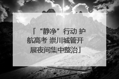 “静净”行动 护航高考 崇川城管开展夜间集中整治