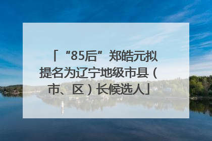 “85后”郑皓元拟提名为辽宁地级市县（市、区）长候选人