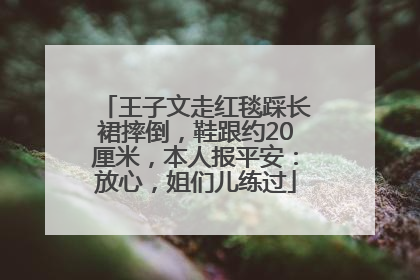 王子文走红毯踩长裙摔倒，鞋跟约20厘米，本人报平安：放心，姐们儿练过
