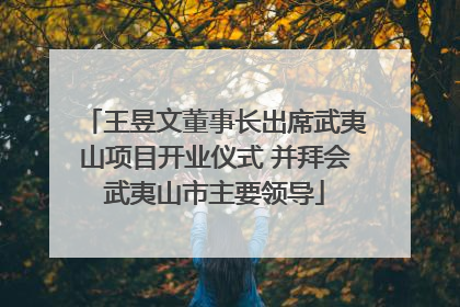 王昱文董事长出席武夷山项目开业仪式 并拜会武夷山市主要领导