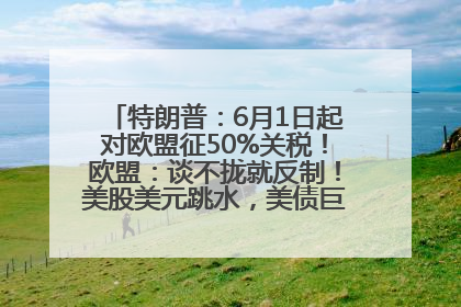 特朗普：6月1日起对欧盟征50%关税！欧盟：谈不拢就反制！美股美元跳水，美债巨震，黄金大涨！多名美高官、议员被指“精准”买卖股票