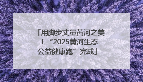 用脚步丈量黄河之美！“2025黄河生态公益健康跑”完成