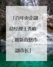 百年央企副总经理王秀峰，履新直辖市副市长