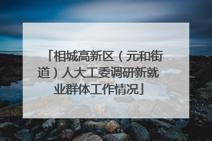 相城高新区（元和街道）人大工委调研新就业群体工作情况