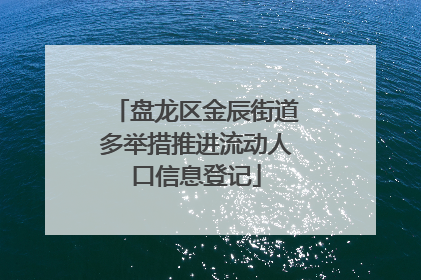盘龙区金辰街道多举措推进流动人口信息登记