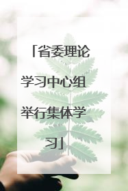 省委理论学习中心组举行集体学习