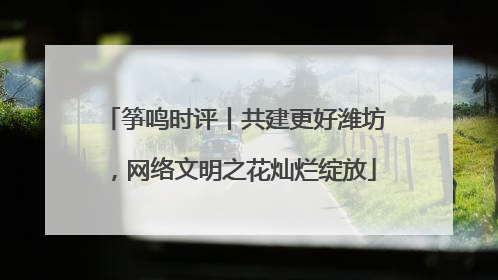 筝鸣时评丨共建更好潍坊，网络文明之花灿烂绽放