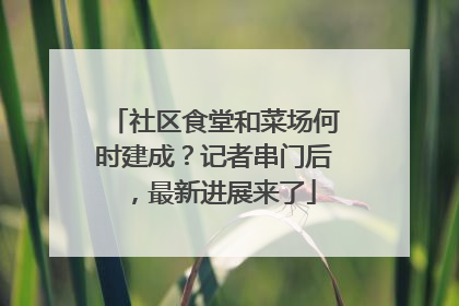 社区食堂和菜场何时建成？记者串门后，最新进展来了