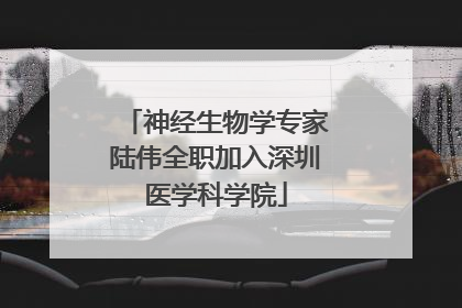 神经生物学专家陆伟全职加入深圳医学科学院