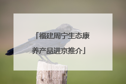 福建周宁生态康养产品进京推介
