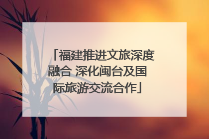 福建推进文旅深度融合 深化闽台及国际旅游交流合作