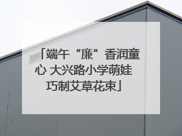 端午“廉”香润童心 大兴路小学萌娃巧制艾草花束