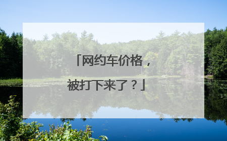 网约车价格，被打下来了？