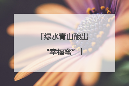 绿水青山酿出“幸福蜜”