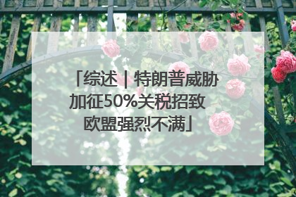 综述｜特朗普威胁加征50%关税招致欧盟强烈不满