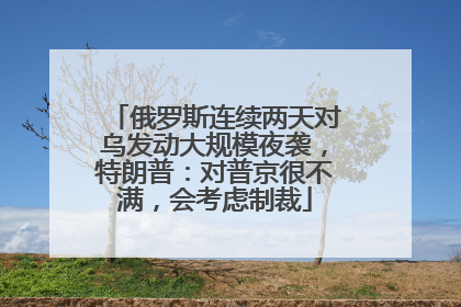俄罗斯连续两天对乌发动大规模夜袭，特朗普：对普京很不满，会考虑制裁