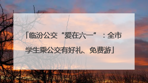 临汾公交“爱在六一”：全市学生乘公交有好礼、免费游