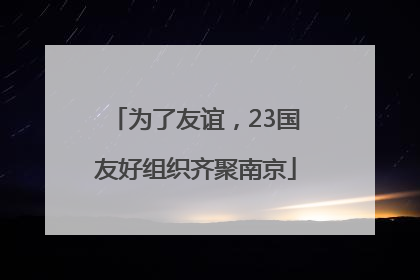 为了友谊，23国友好组织齐聚南京