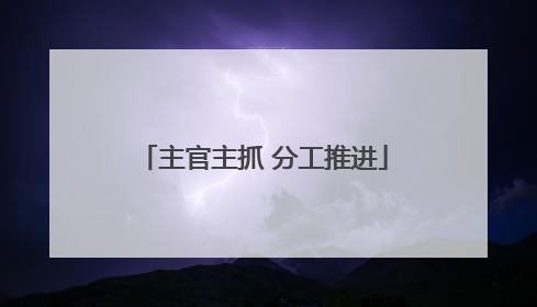 主官主抓 分工推进