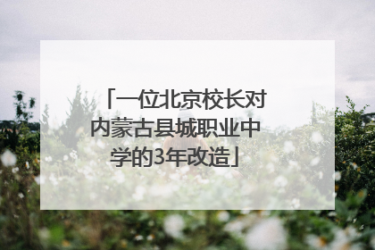 一位北京校长对内蒙古县城职业中学的3年改造