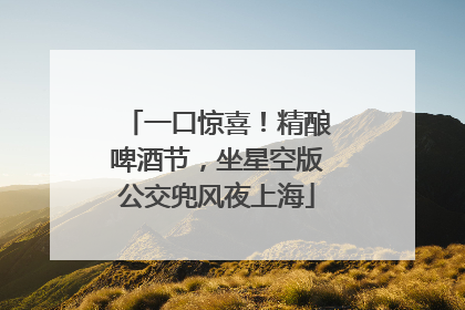 一口惊喜！精酿啤酒节，坐星空版公交兜风夜上海