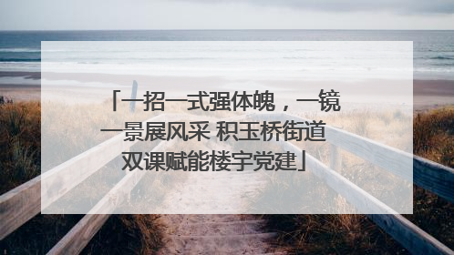 一招一式强体魄，一镜一景展风采 积玉桥街道双课赋能楼宇党建