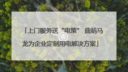 上门服务送“电策” 曲靖马龙为企业定制用电解决方案