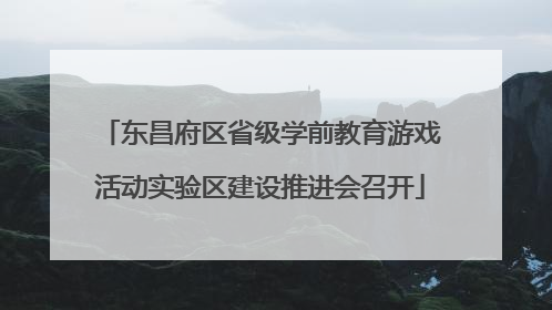 东昌府区省级学前教育游戏活动实验区建设推进会召开