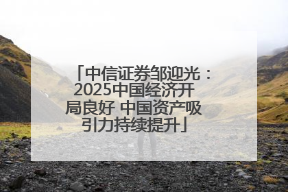 中信证券邹迎光：2025中国经济开局良好 中国资产吸引力持续提升