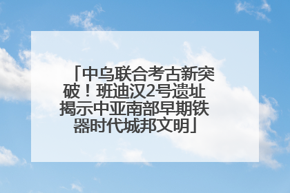 中乌联合考古新突破！班迪汉2号遗址揭示中亚南部早期铁器时代城邦文明