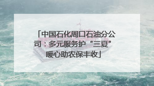 中国石化周口石油分公司：多元服务护“三夏” 暖心助农保丰收