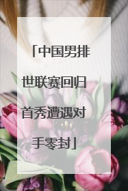 中国男排世联赛回归首秀遭遇对手零封