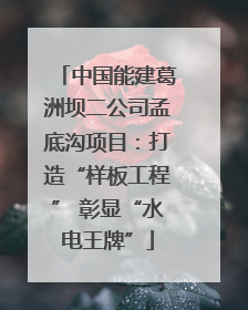 中国能建葛洲坝二公司孟底沟项目：打造“样板工程” 彰显“水电王牌”