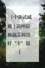 中新武威观｜凉州设施蔬菜种出好“丰”景