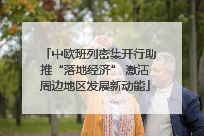 中欧班列密集开行助推“落地经济” 激活周边地区发展新动能