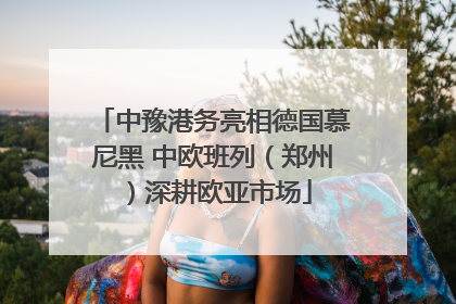 中豫港务亮相德国慕尼黑 中欧班列（郑州）深耕欧亚市场