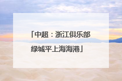 中超：浙江俱乐部绿城平上海海港