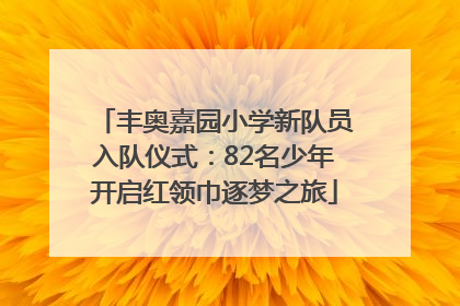 丰奥嘉园小学新队员入队仪式：82名少年开启红领巾逐梦之旅