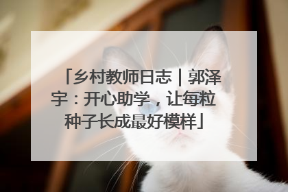乡村教师日志｜郭泽宇：开心助学，让每粒种子长成最好模样