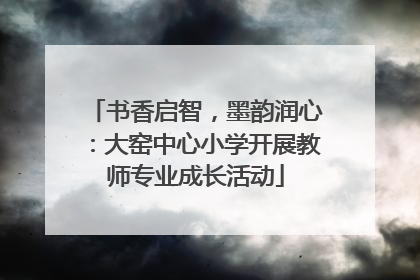 书香启智，墨韵润心：大窑中心小学开展教师专业成长活动