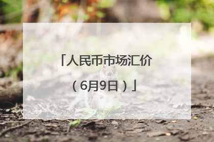 人民币市场汇价（6月9日）
