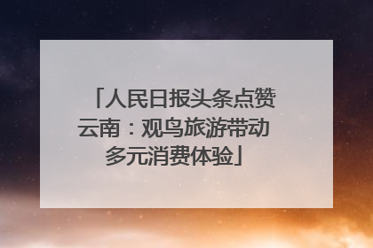 人民日报头条点赞云南：观鸟旅游带动多元消费体验