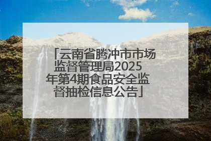 云南省腾冲市市场监督管理局2025年第4期食品安全监督抽检信息公告